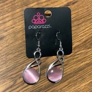 Paparazzi brand silver and pink earrings